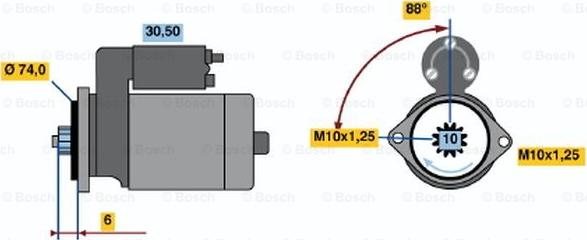 BOSCH 0 986 014 491 - Starteris ps1.lv