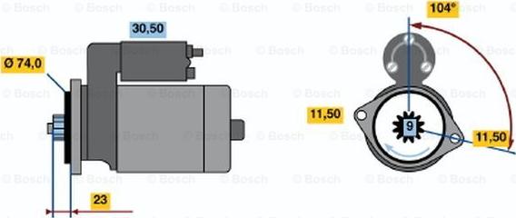 BOSCH 0 986 014 451 - Starteris ps1.lv