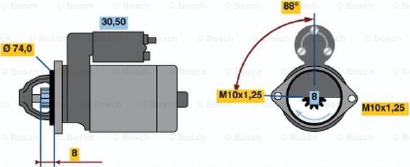 BOSCH 0 986 014 541 - Starteris ps1.lv