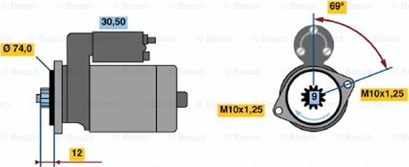 BOSCH 0 986 014 501 - Starteris ps1.lv