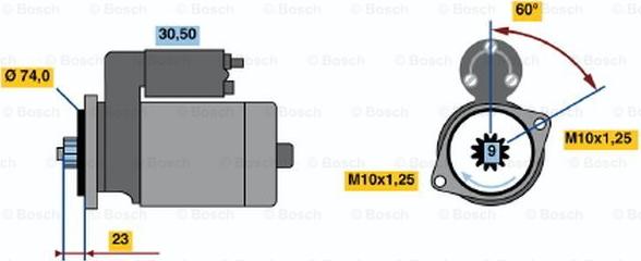 BOSCH 0 986 014 511 - Starteris ps1.lv