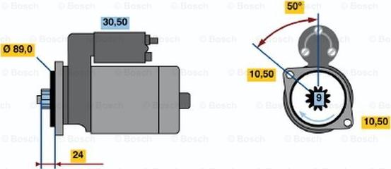 BOSCH 0 986 014 091 - Starteris ps1.lv