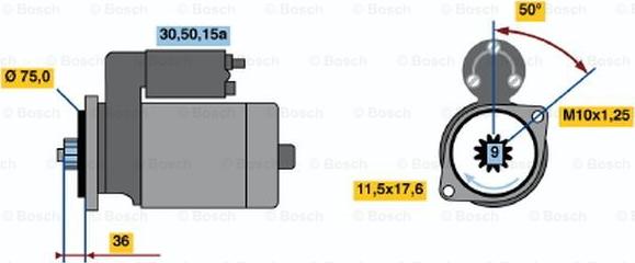 BOSCH 0 986 014 041 - Starteris ps1.lv