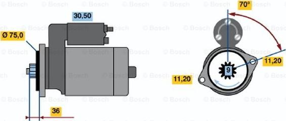 BOSCH 0 986 014 051 - Starteris ps1.lv