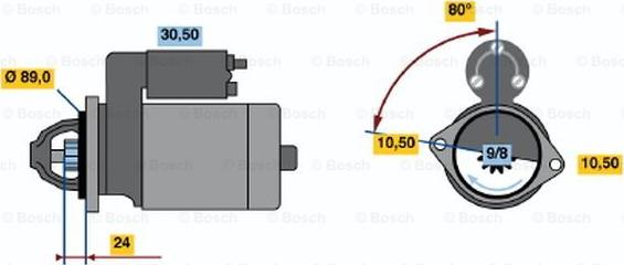 BOSCH 0 986 014 081 - Starteris ps1.lv