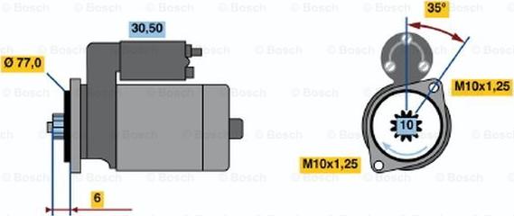 BOSCH 0 986 014 161 - Starteris ps1.lv