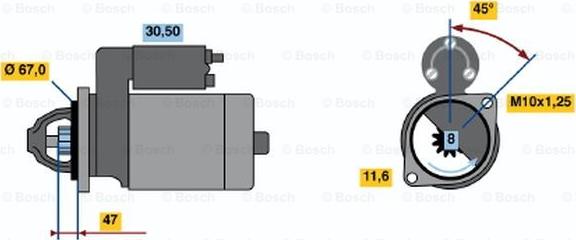 BOSCH 0 986 014 111 - Starteris ps1.lv