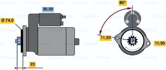 BOSCH 0 986 014 391 - Starteris ps1.lv