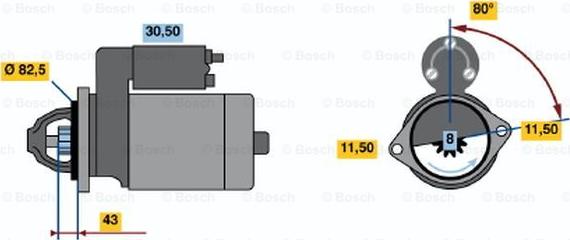 BOSCH 0 986 014 331 - Starteris ps1.lv