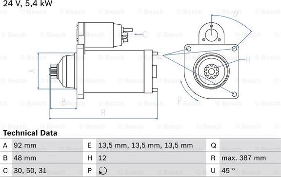 BOSCH 0 986 015 430 - Starteris ps1.lv