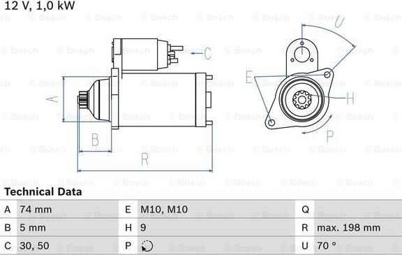 BOSCH 0 986 015 001 - Starteris ps1.lv