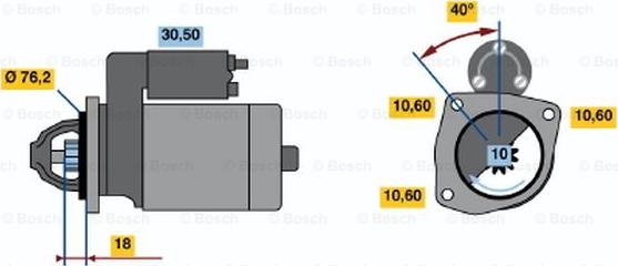 BOSCH 0 986 015 190 - Starteris ps1.lv