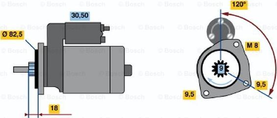 BOSCH 0 986 015 320 - Starteris ps1.lv