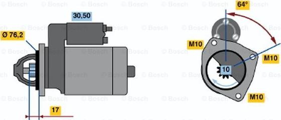 BOSCH 0 986 015 270 - Starteris ps1.lv