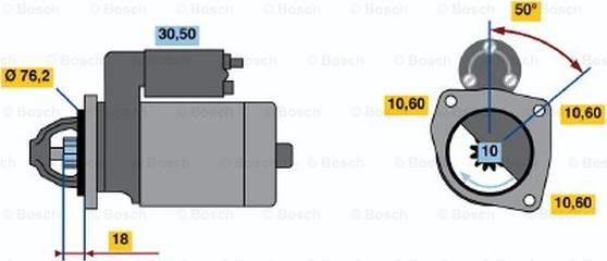 BOSCH 0 986 015 200 - Starteris ps1.lv