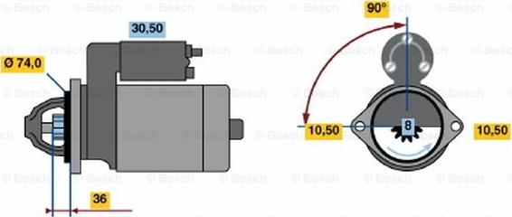 BOSCH 0 986 015 781 - Starteris ps1.lv