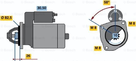 BOSCH 0 986 016 900 - Starteris ps1.lv