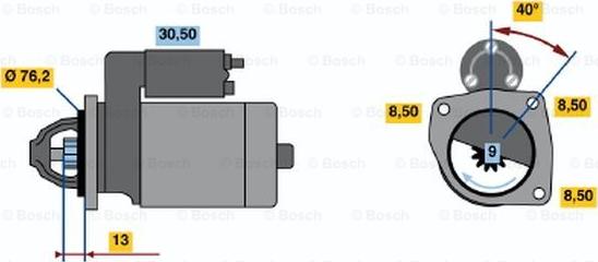 BOSCH 0 986 016 910 - Starteris ps1.lv