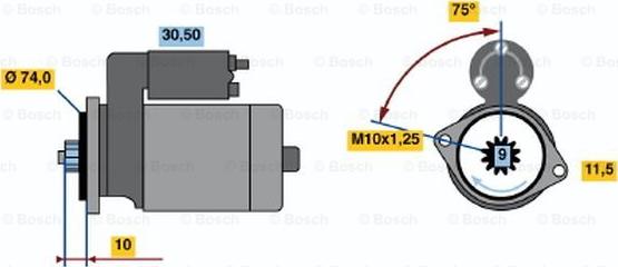 BOSCH 0 986 016 421 - Starteris ps1.lv