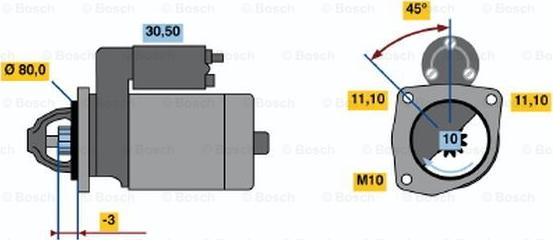 BOSCH 0 986 016 611 - Starteris ps1.lv