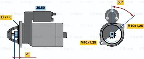 BOSCH 0 986 016 001 - Starteris ps1.lv