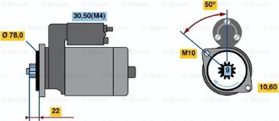 BOSCH 0 986 016 151 - Starteris ps1.lv