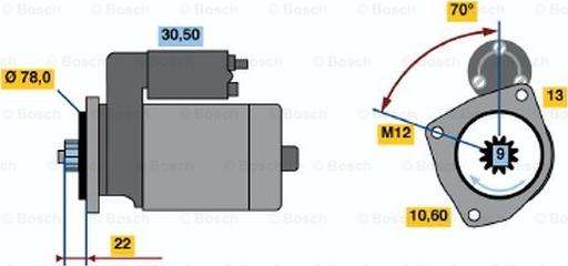 BOSCH 0 986 016 161 - Starteris ps1.lv