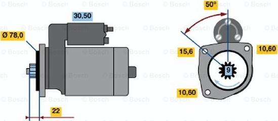 BOSCH 0 986 016 171 - Starteris ps1.lv