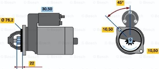 BOSCH 0 986 016 860 - Starteris ps1.lv