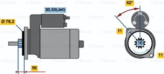 BOSCH 0 986 016 310 - Starteris ps1.lv