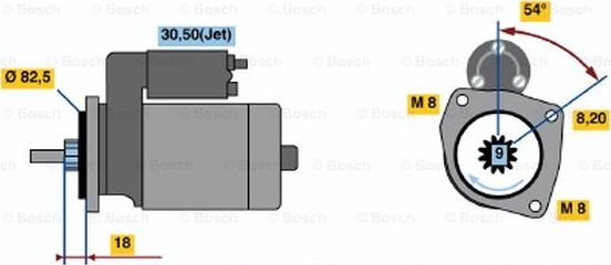 BOSCH 0 986 016 320 - Starteris ps1.lv