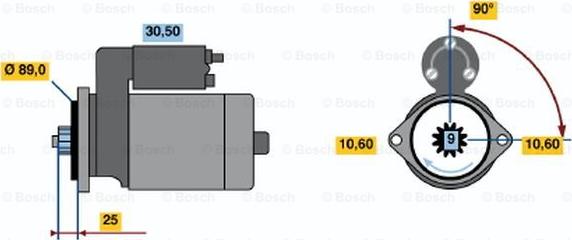 BOSCH 0 986 016 261 - Starteris ps1.lv