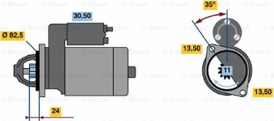 BOSCH 0 986 016 200 - Starteris ps1.lv