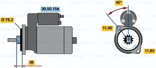 BOSCH 0 986 016 230 - Starteris ps1.lv