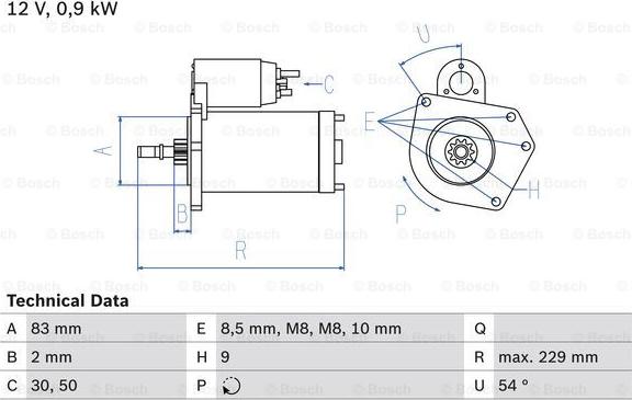 BOSCH 0 986 016 790 - Starteris ps1.lv