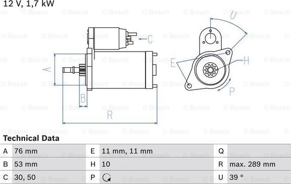 BOSCH 0 986 016 700 - Starteris ps1.lv