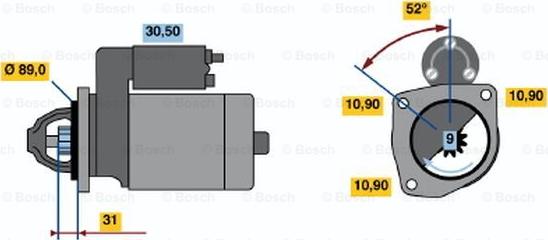 BOSCH 0 986 010 990 - Starteris ps1.lv