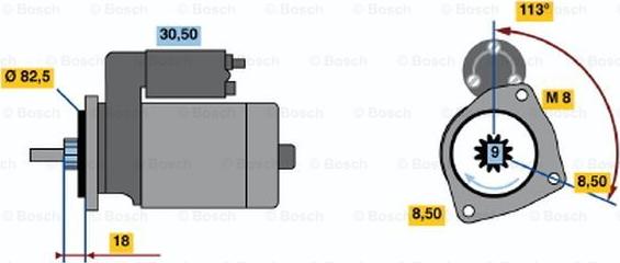 BOSCH 0 986 010 910 - Starteris ps1.lv