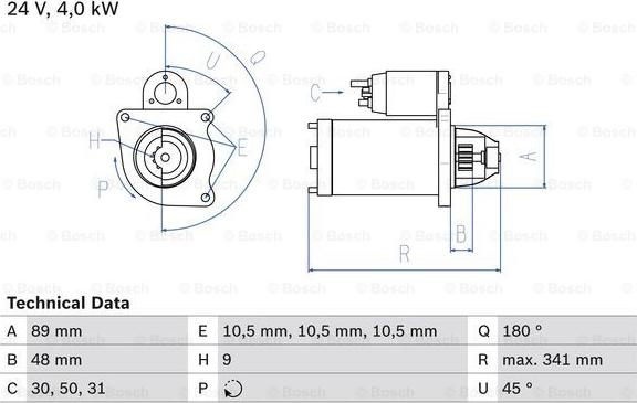 BOSCH 0 986 010 980 - Starteris ps1.lv