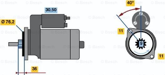 BOSCH 0 986 010 920 - Starteris ps1.lv