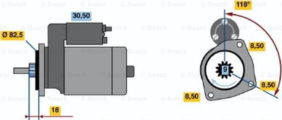 BOSCH 0 986 010 460 - Starteris ps1.lv