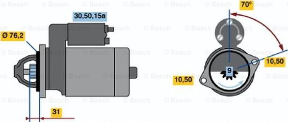 BOSCH 0 986 010 430 - Starteris ps1.lv