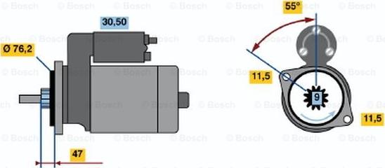 BOSCH 0 986 010 470 - Starteris ps1.lv