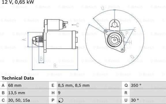 BOSCH 0 986 010 040 - Starteris ps1.lv