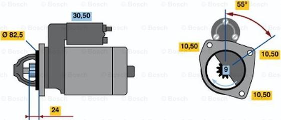 BOSCH 0 986 010 190 - Starteris ps1.lv