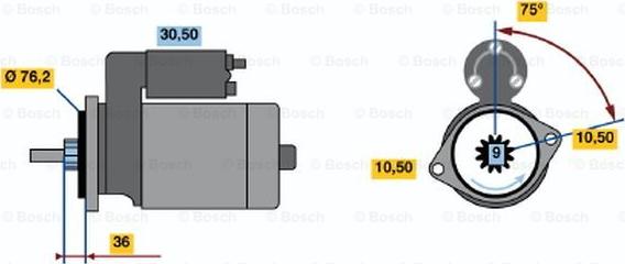 BOSCH 0 986 010 810 - Starteris ps1.lv