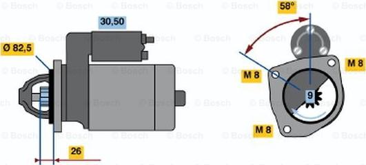 BOSCH 0 986 010 880 - Starteris ps1.lv