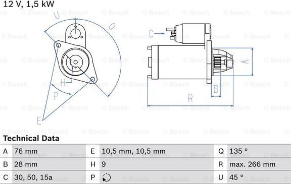 BOSCH 0 986 010 870 - Starteris ps1.lv