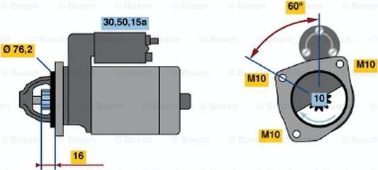 BOSCH 0 986 010 390 - Starteris ps1.lv