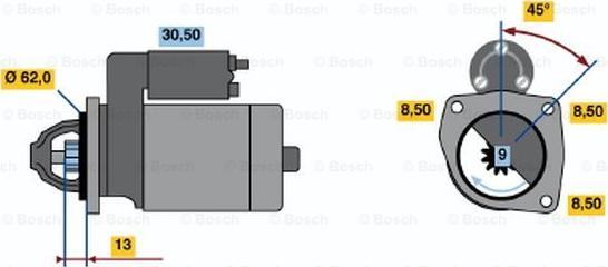 BOSCH 0 986 010 330 - Starteris ps1.lv